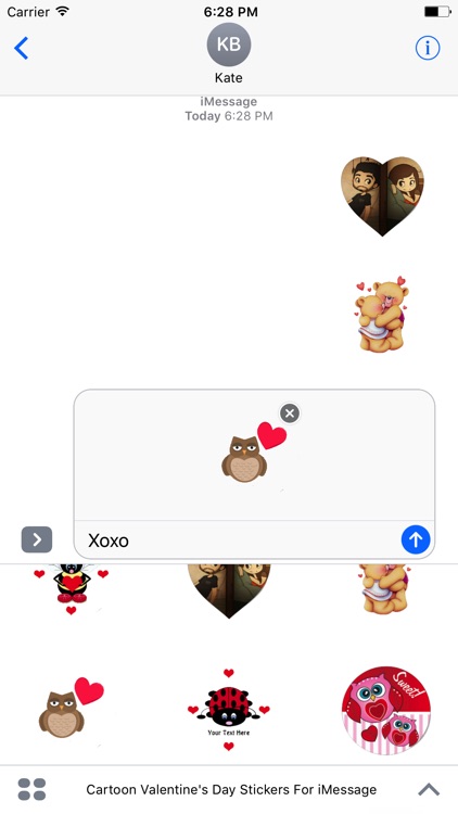 Cartoon Valentines Day Stickers For iMessage