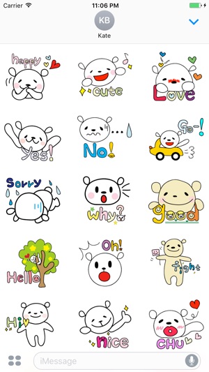 Louisa The Pretty Bear English Stickers