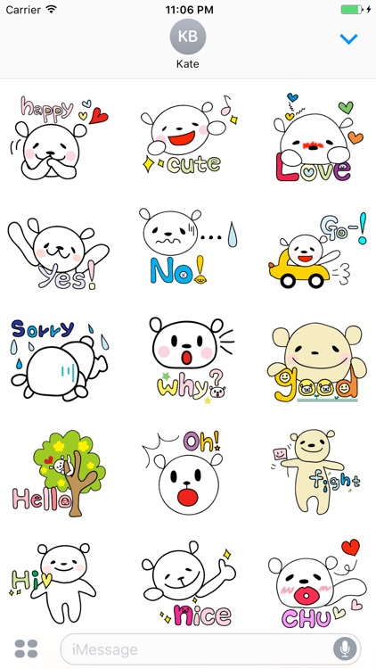 Louisa The Pretty Bear English Stickers