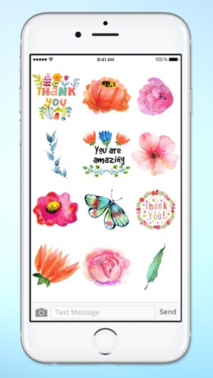 Thank You So Much Watercolor Flowers Sticker Pack(圖3)-速報App