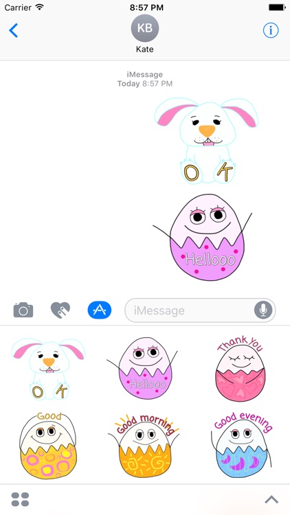 Happy Bunny Egg Stickers for Easter Day