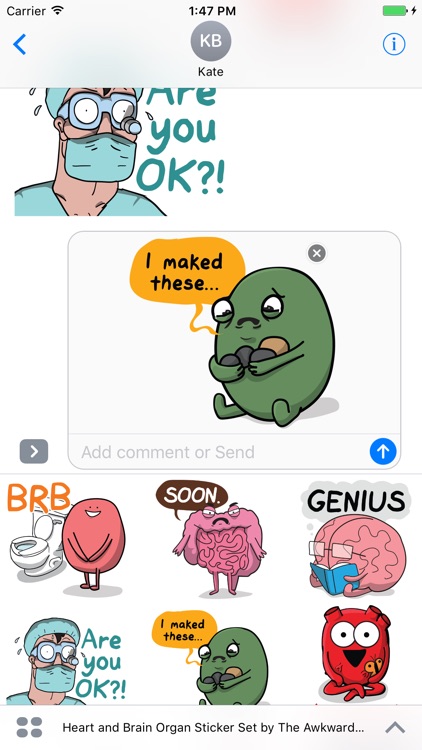 Heart and Brain Organ Sticker Set screenshot-4