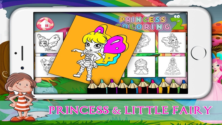 Fairy Princess coloring book : Best 30 Pages screenshot-3