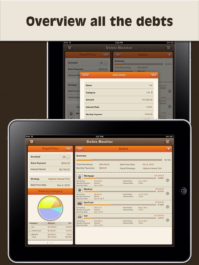 Debts Monitor for iPad - Debt Tracker and Reminder(圖1)-速報App