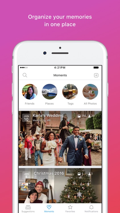 Moments - private albums with friends and family
