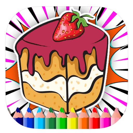 Coloring Page Game Strawberry Cake Version iOS App