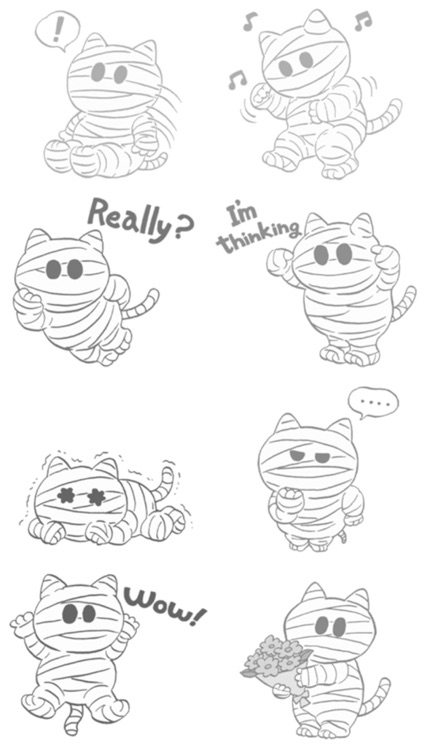 Mummy Cat Stickers