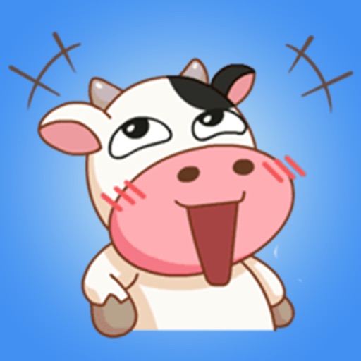 Cheerful Funny Cow - New Stickers! icon