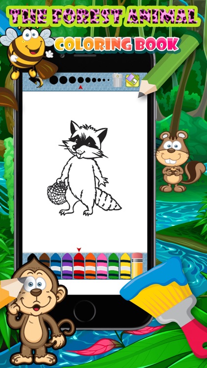 Forest Animal pait coloring pages for girls & boys screenshot-4