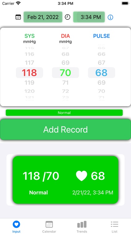 Blood Pressure App & Log