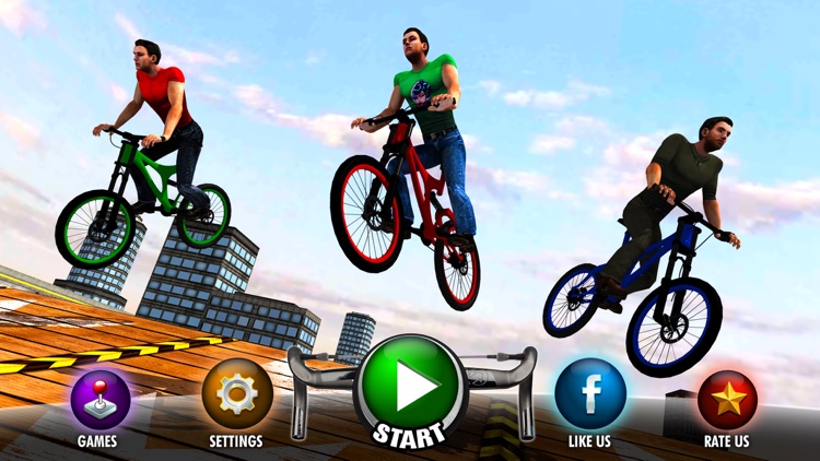 Rooftop BMX Bicycle Stunt Rider - Cycle Simulation