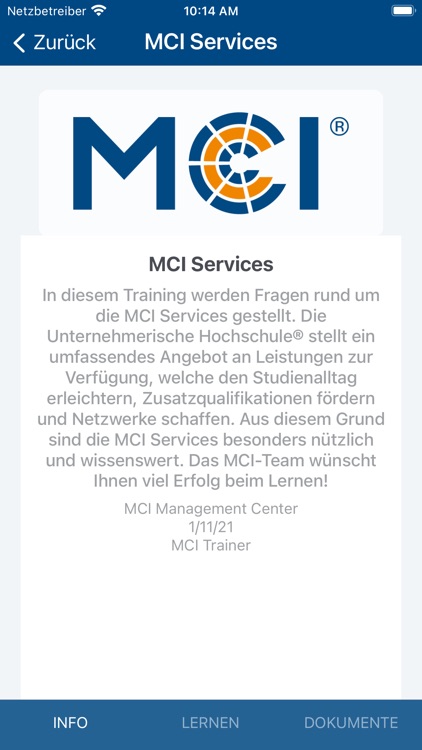 MCI microtraining