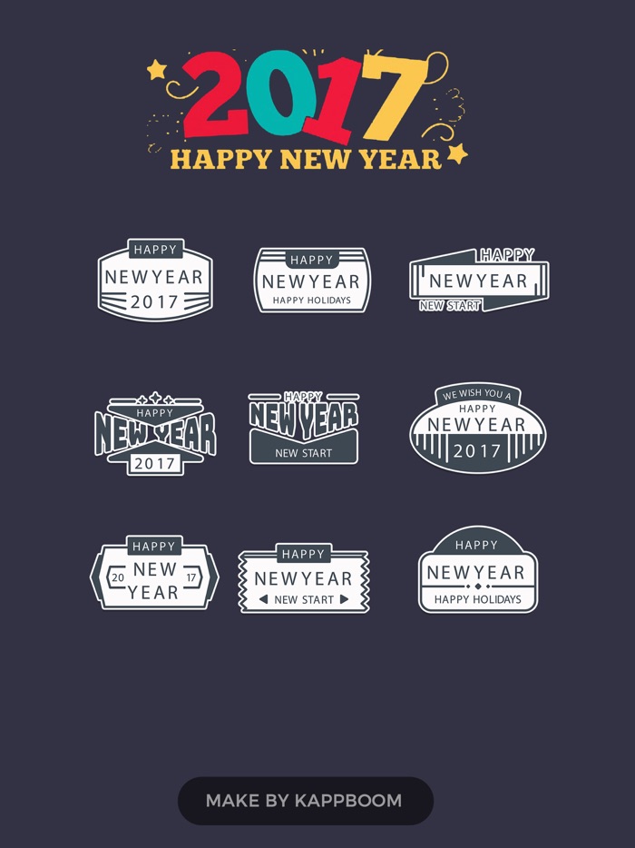 New Year 2017 Stamps by Kappboom