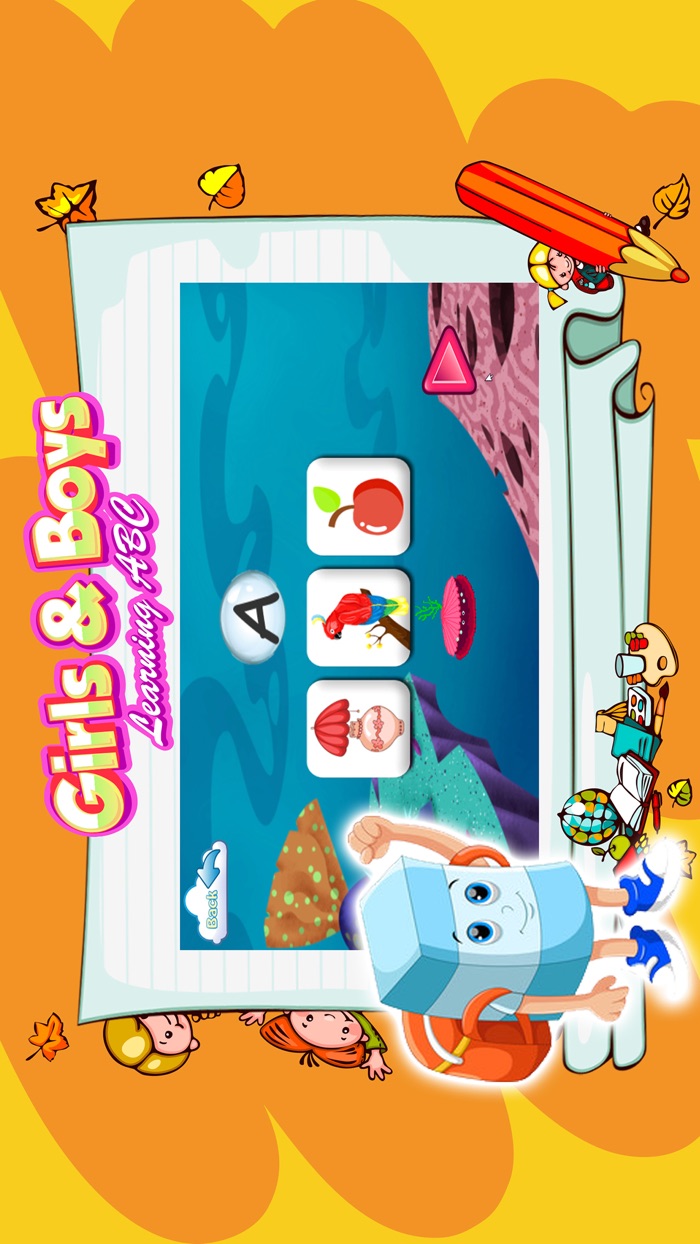 Girls  boys learning abc with educational games