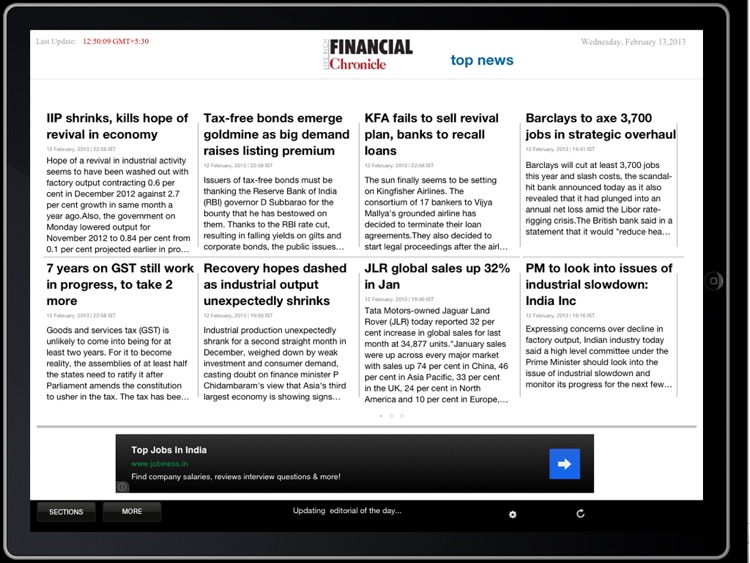 Financial Chronicle for iPad