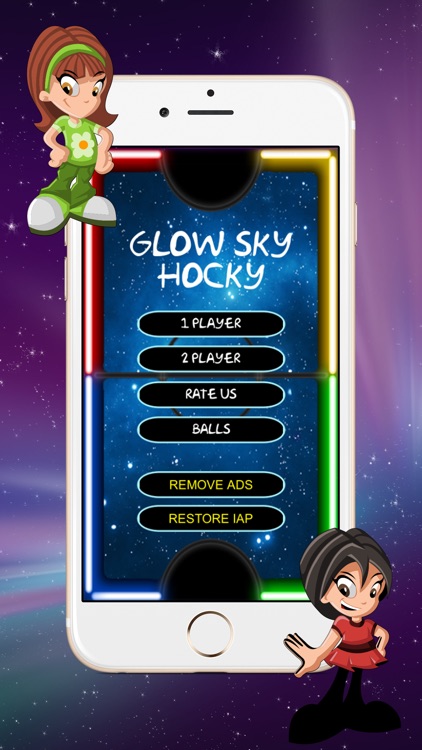 Glow Touch Air Sky Hocky HD - 2 Player Neon Light