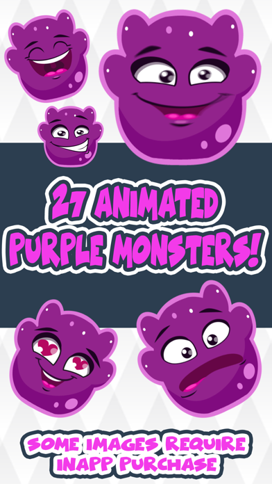 How to cancel & delete Purple Monster Cute Emoji Stickers for Messaging from iphone & ipad 1