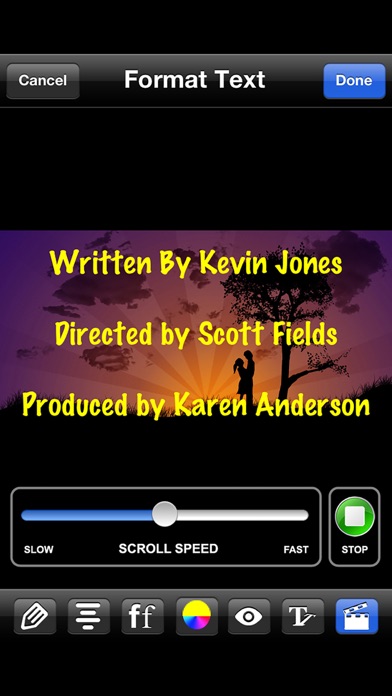 Scrolling Credits screenshot1