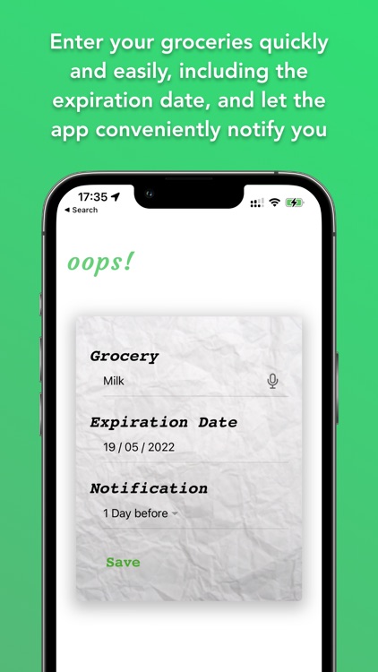 Oops - Expiration Date Tracker