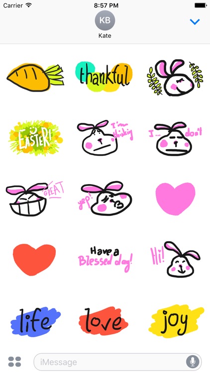 Fat Easter Bunny - Easter Spring Stickers Emoji