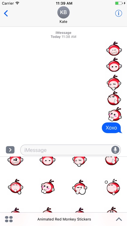 Animated Red Monkey Stickers For iMessage