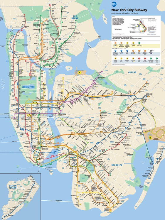 New York City Subway Train Buses Rail Map Schedule