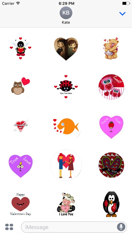 Cartoon Valentines Day Stickers For iMessage