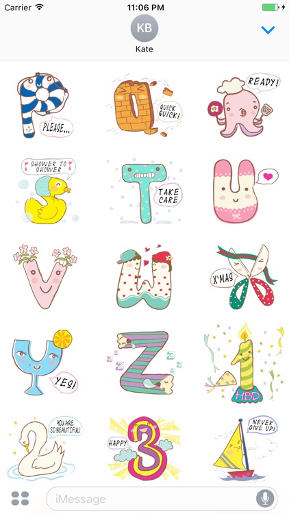 Cute English Characters Stickers