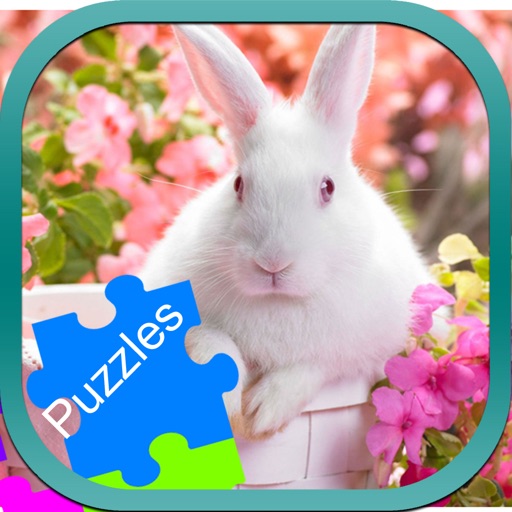 Rabbit Animal Jigsaw Puzzle Drag and Drop for Kids iOS App
