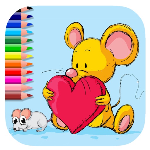 Mouse And Friend Coloring Book Game Free Icon
