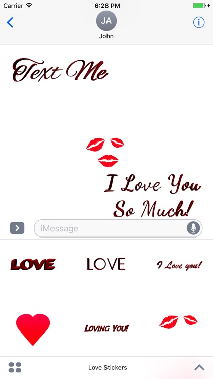 Love Stickers for iMessage, Animated Hearts, Text screenshot-4