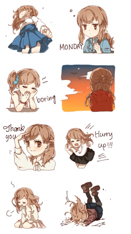Cute Girl Stickers Pack