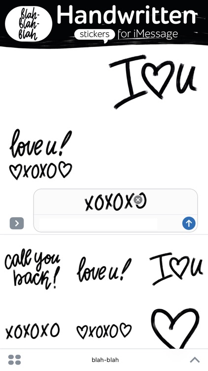 Blah blah blah: handwritten stickers for iMessage