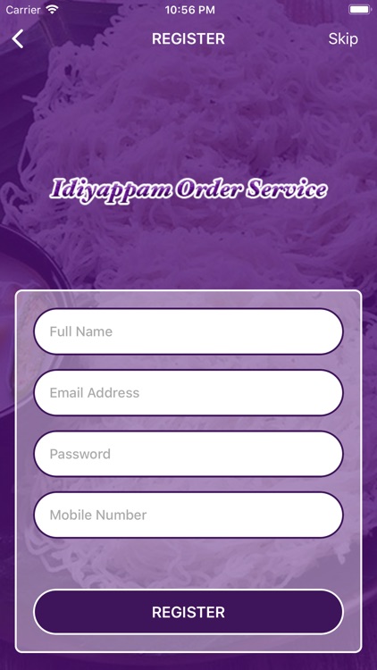 Idiyappam Order Service