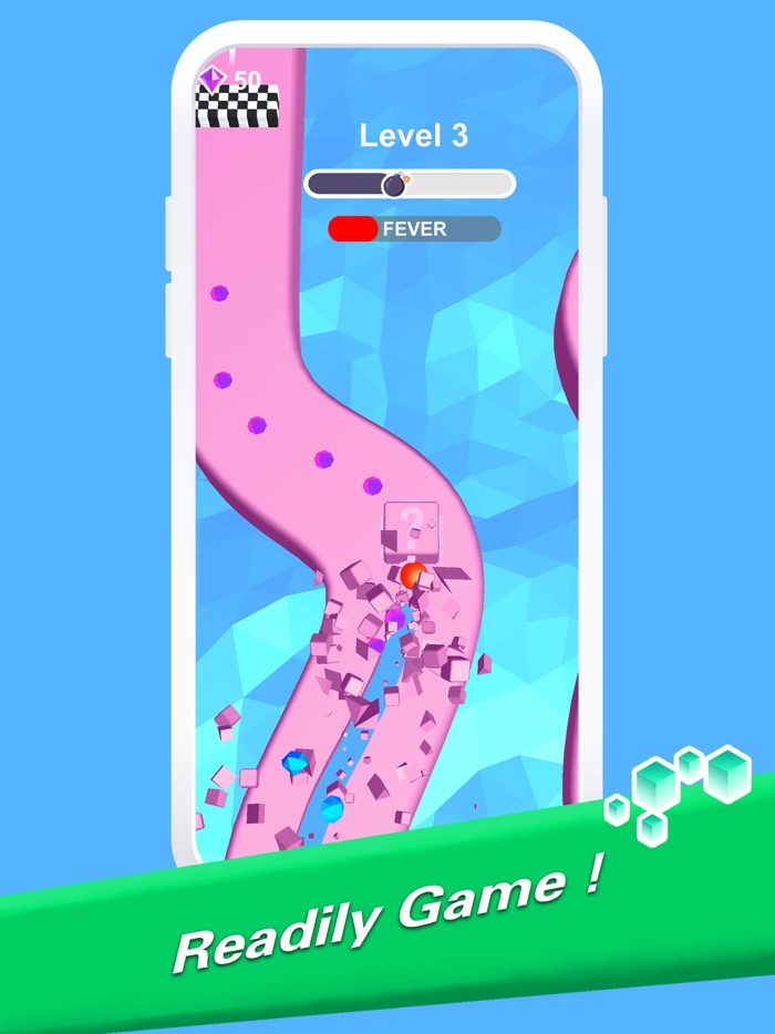 Crazy Line 3D - Running Cube