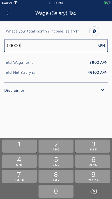Afghan Tax Calc screenshot 3