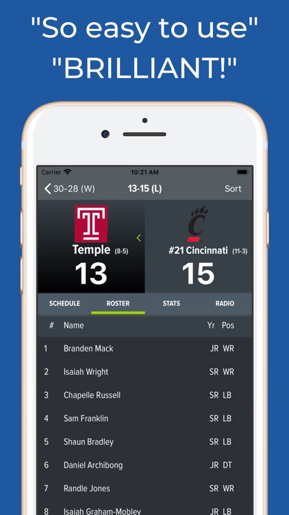 Temple Football App