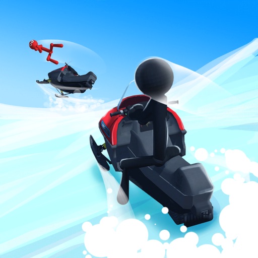 Snowmobile Stickman: Flip Race Icon