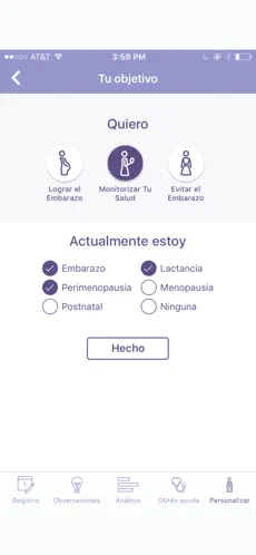 Screenshot 1 FEMM Periodo y Ovulación iphone