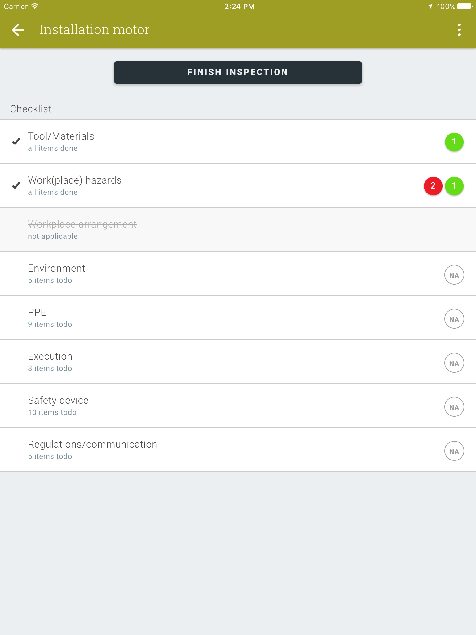 Inspectie checklists screenshot 2