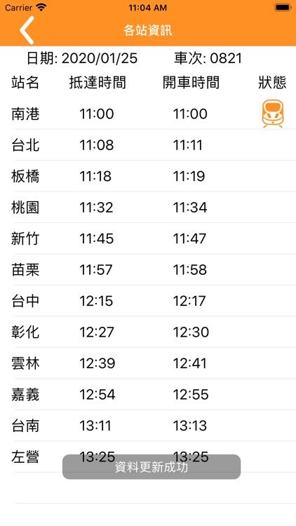 高鐵動態時刻表-即時動態時刻表 screenshot-4