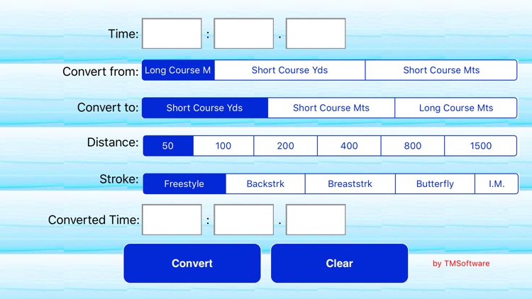 Swimming Time Conversion Tool