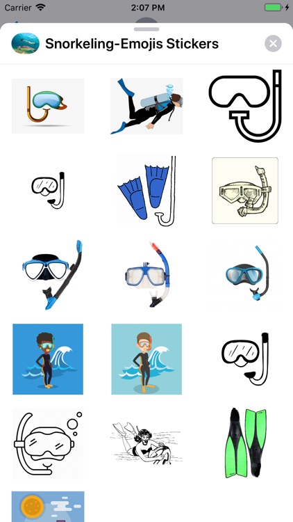 Snorkeling-Emojis Stickers