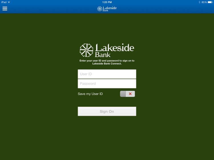 Lakeside Bank Connect for iPad