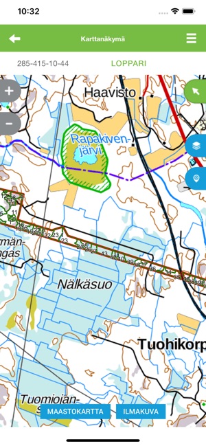 kartta tilarajat eMetsä Mobiili on the App Store