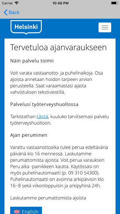 Työterveys Helsinki screenshot 3