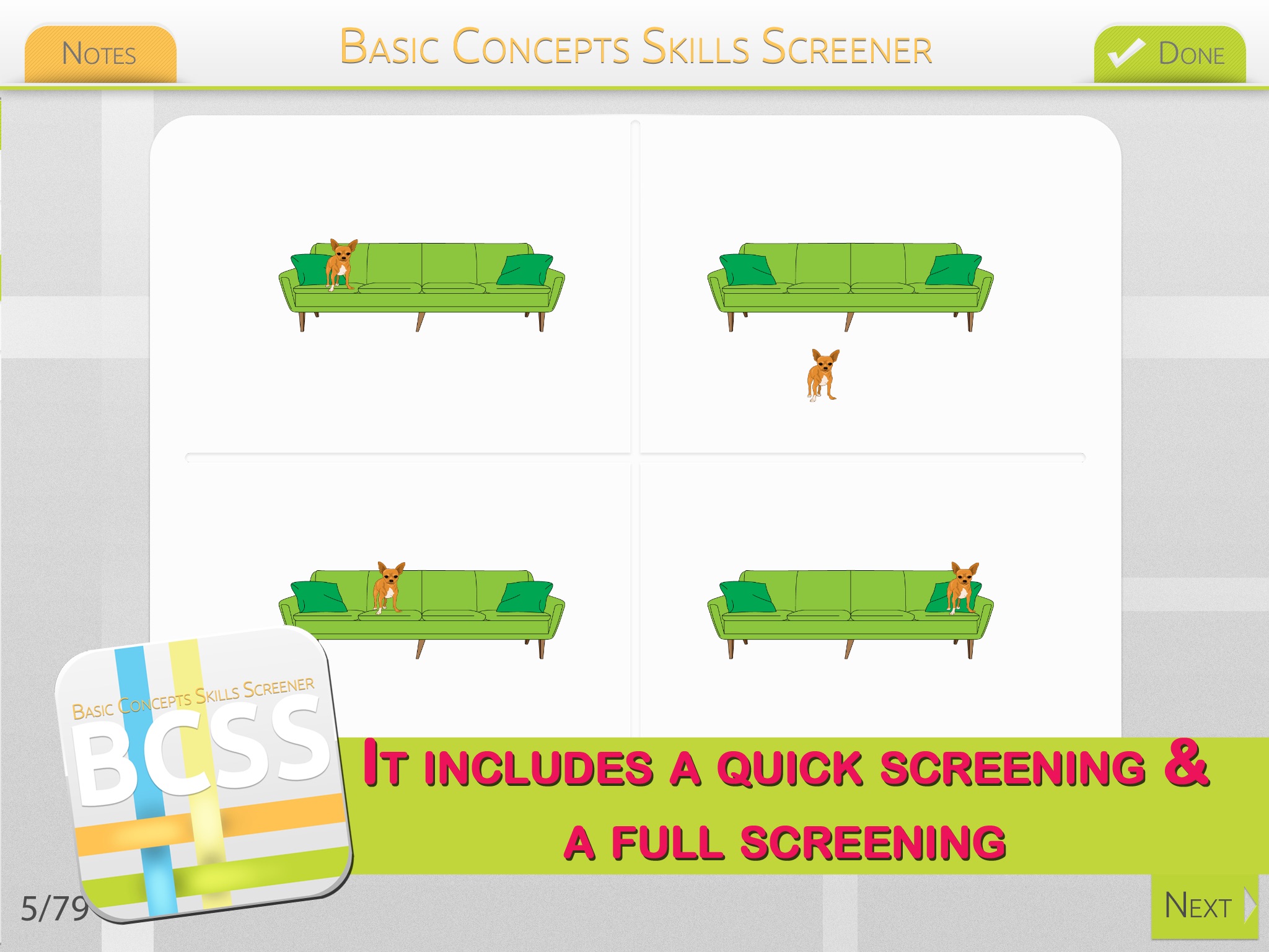Basic Concepts Skills Screener screenshot 2