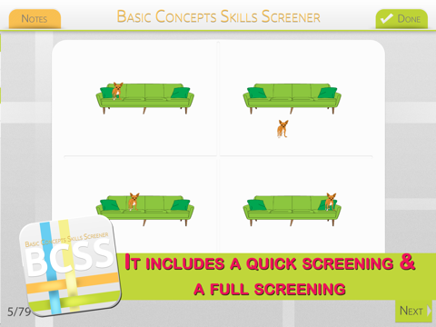 Basic Concepts Skills Screener - náhled