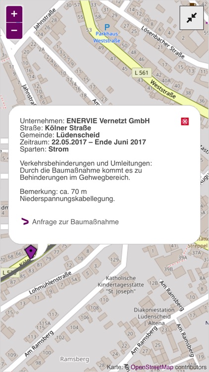 ENERVIE Baustellenfinder