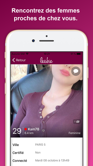 Lesbie : Rencontres lesbiennes screenshot 3